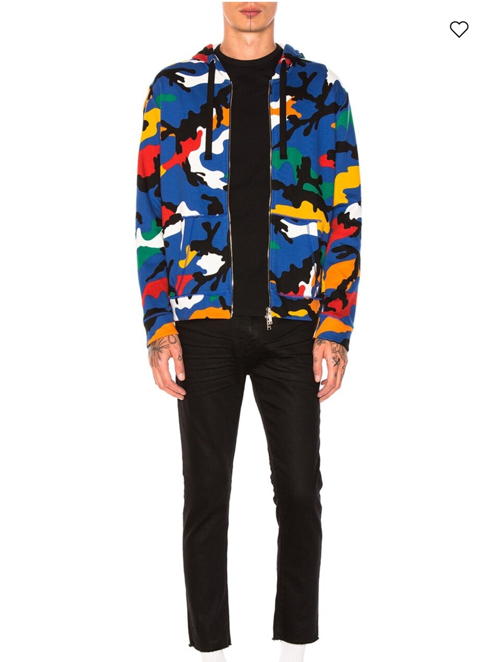 NEW VALENTINO GARAVANI CAMOUFLAGE ZIP HOODIE Men Sz XXL  Zip Up $1350